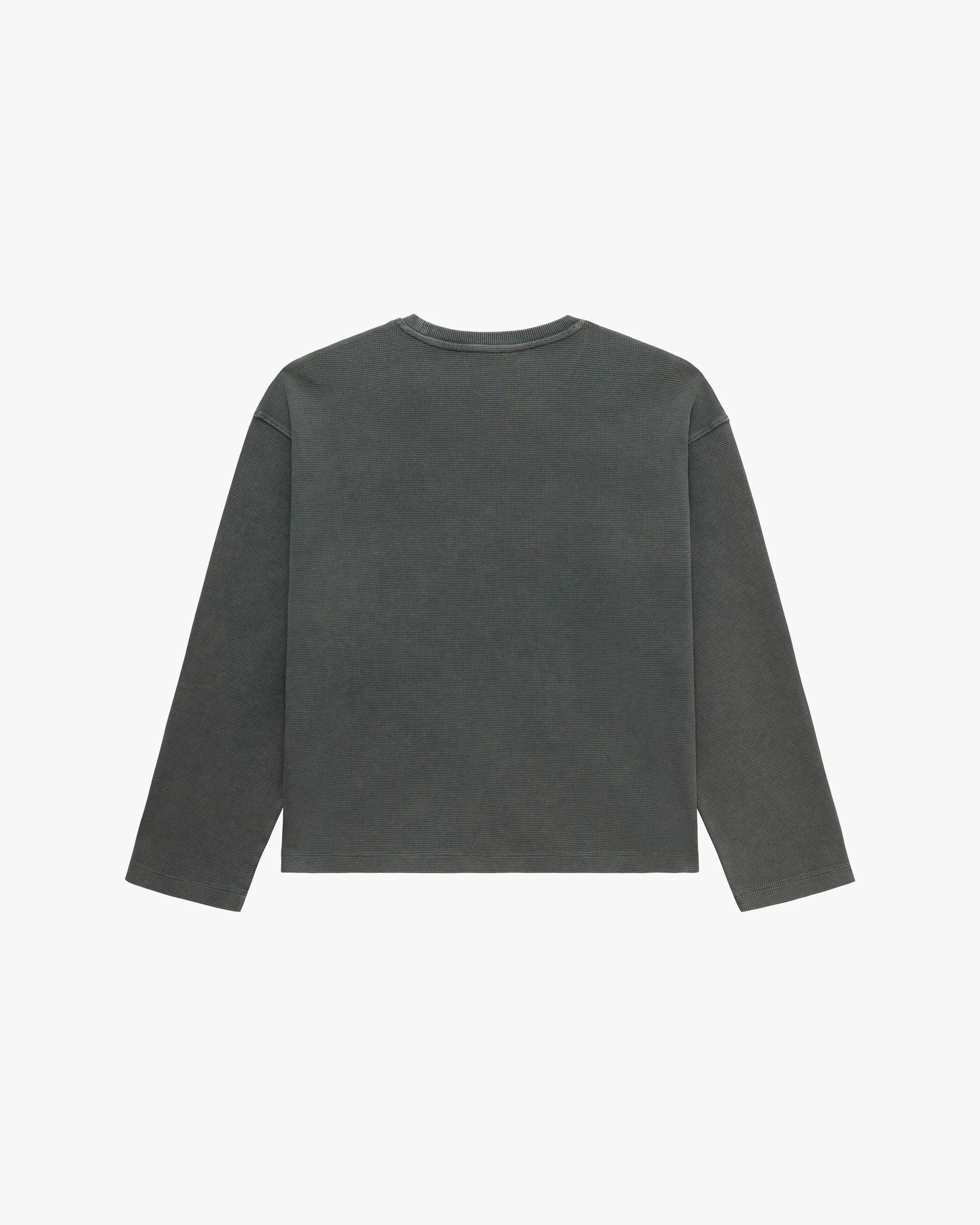 ACID WASHED WAFFLE LONGSLEEVE LIGHT GREY - Image 3