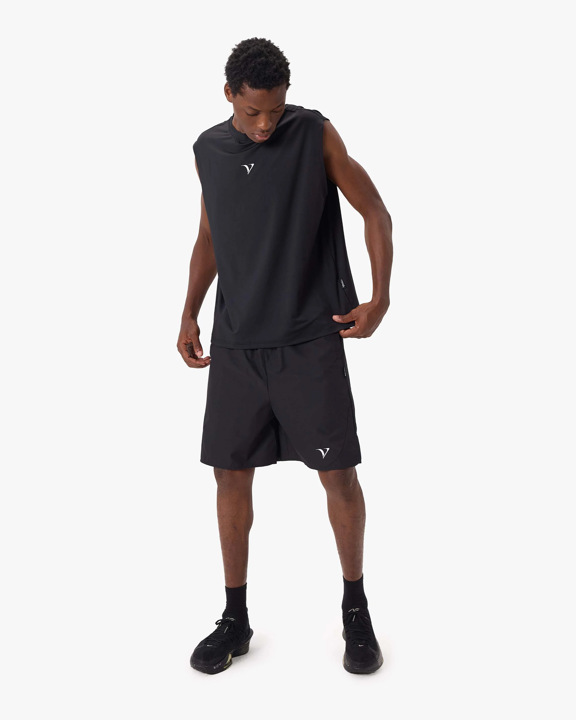 ACTIVEWEAR TRACK SHORTS BLACK - Image 9