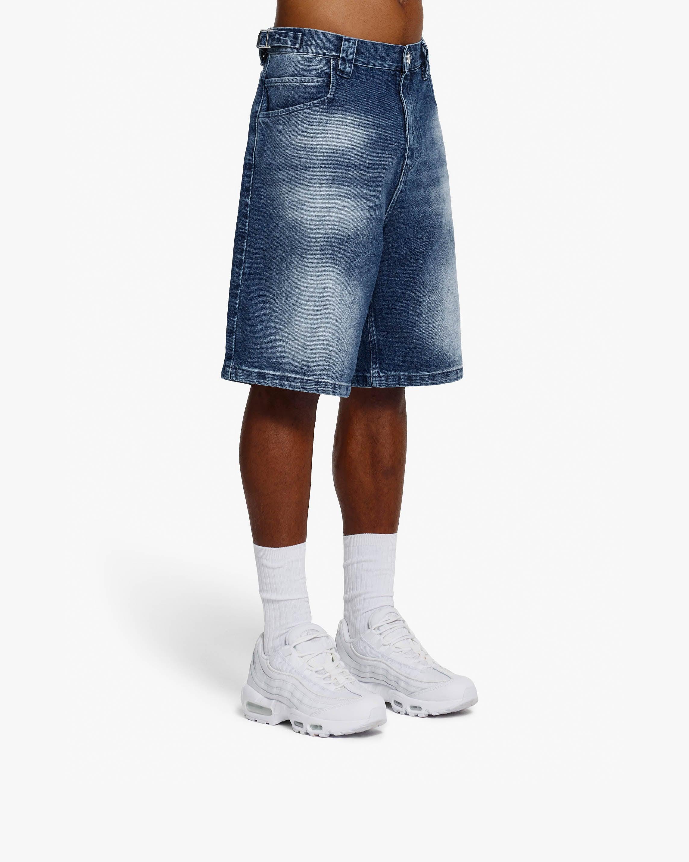 BLUE WASHED DENIM JORTS - Image 3