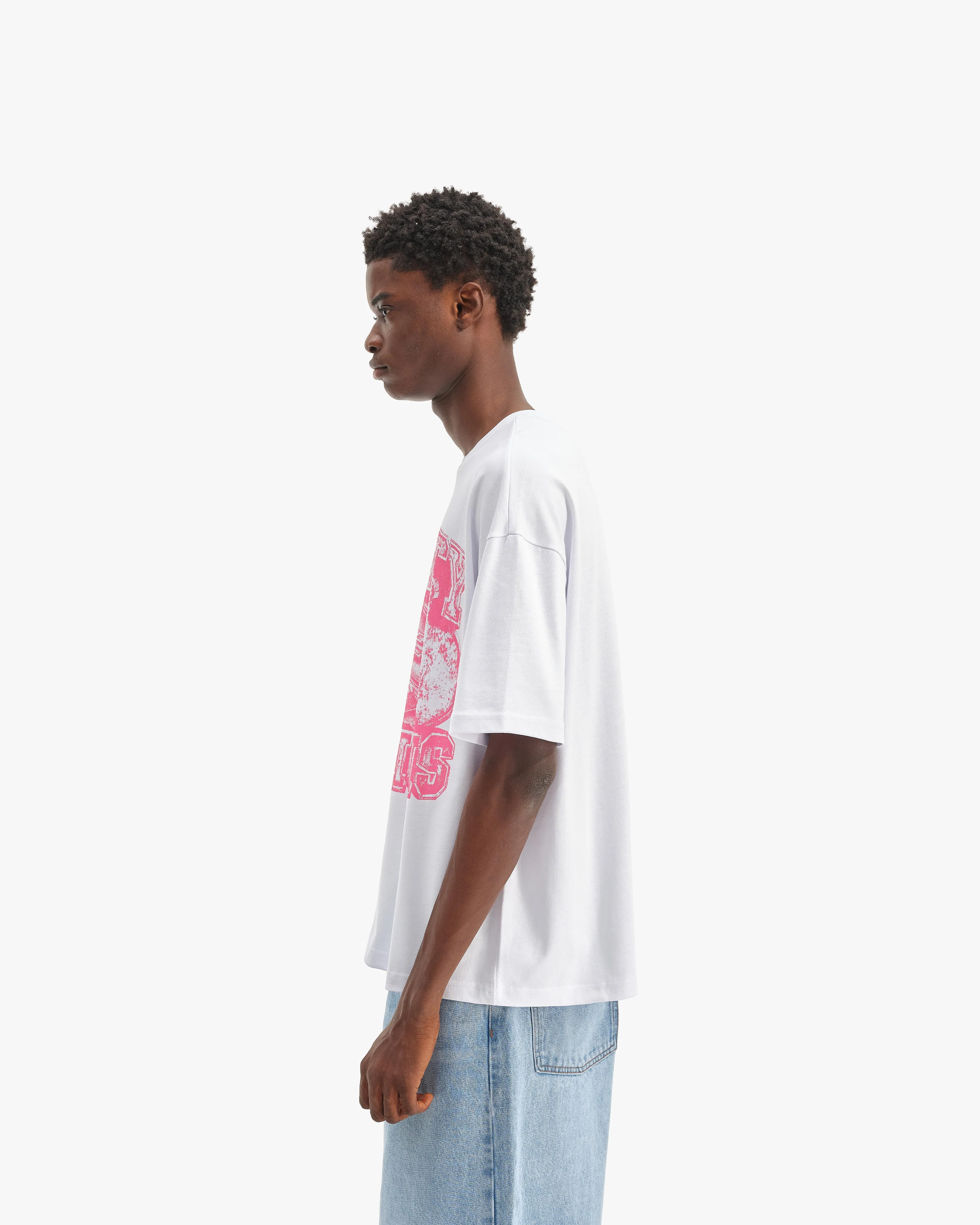 CHAMP EMBLEM TEE PINK/WHITE - Image 5