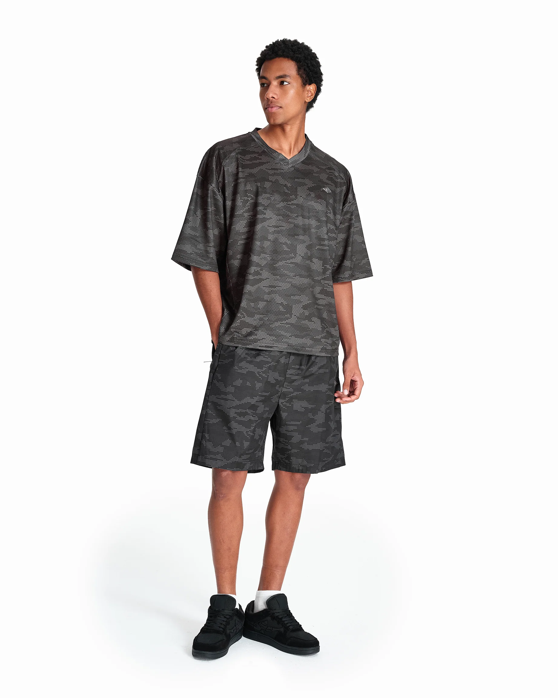 MESH JERSEY DOTTED CAMO BLACK - Image 9