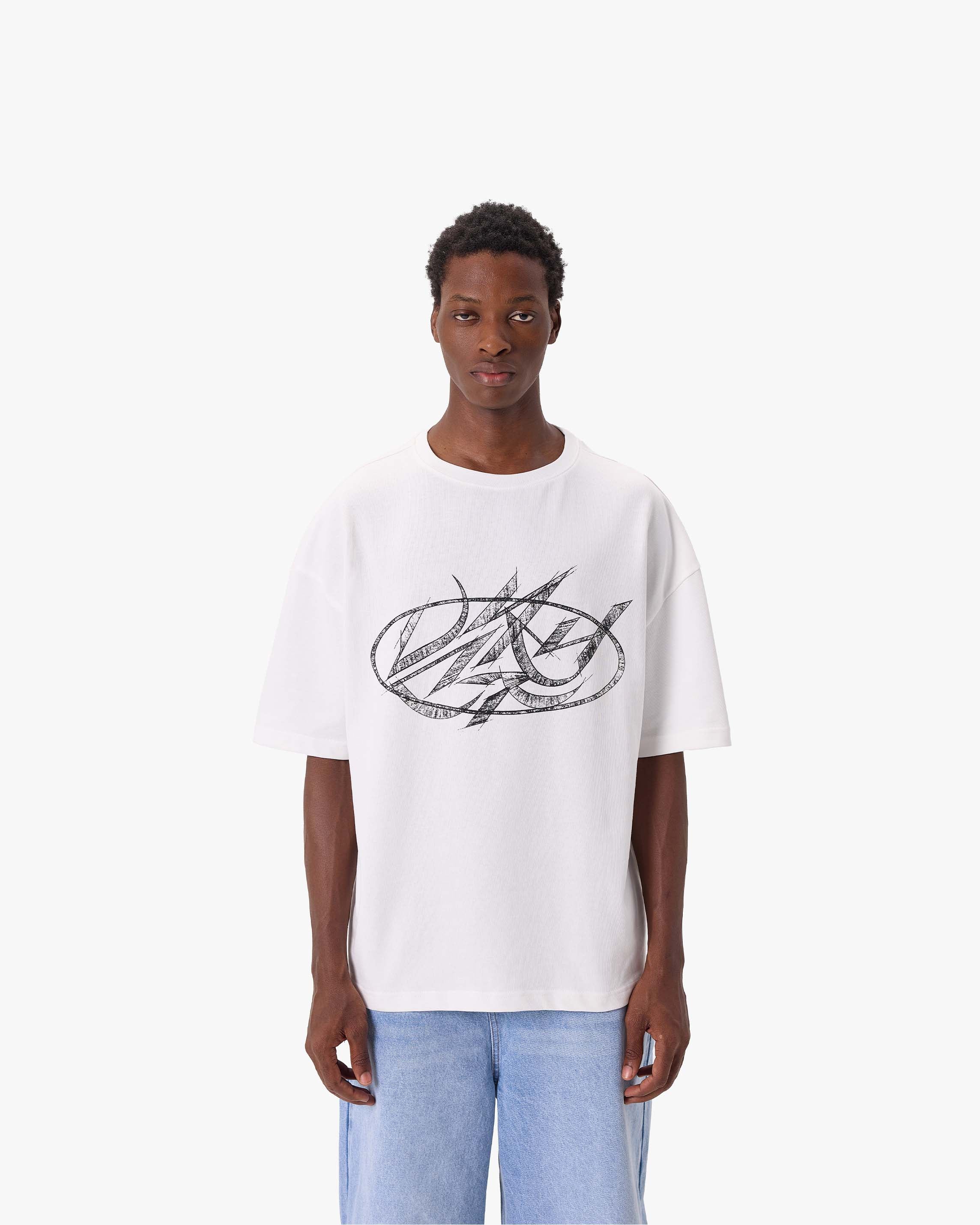 DRAWN SCRIPT TEE WHITE - Image 2