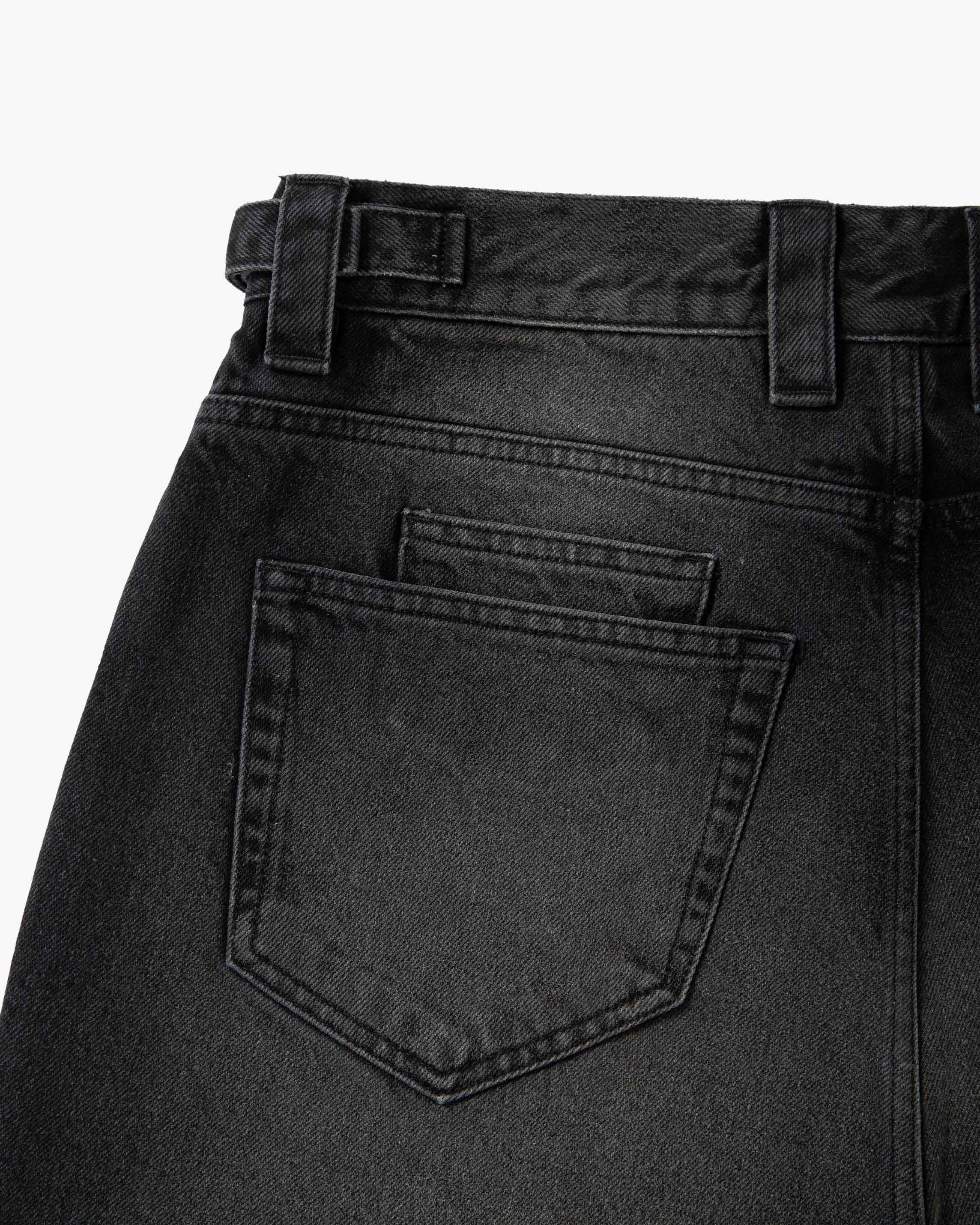 FADED BLACK DENIM JORTS - Image 11