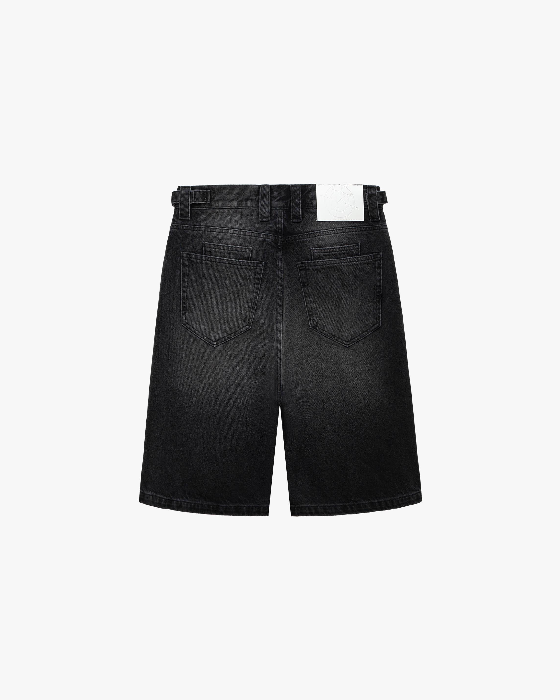 FADED BLACK DENIM JORTS - Image 3