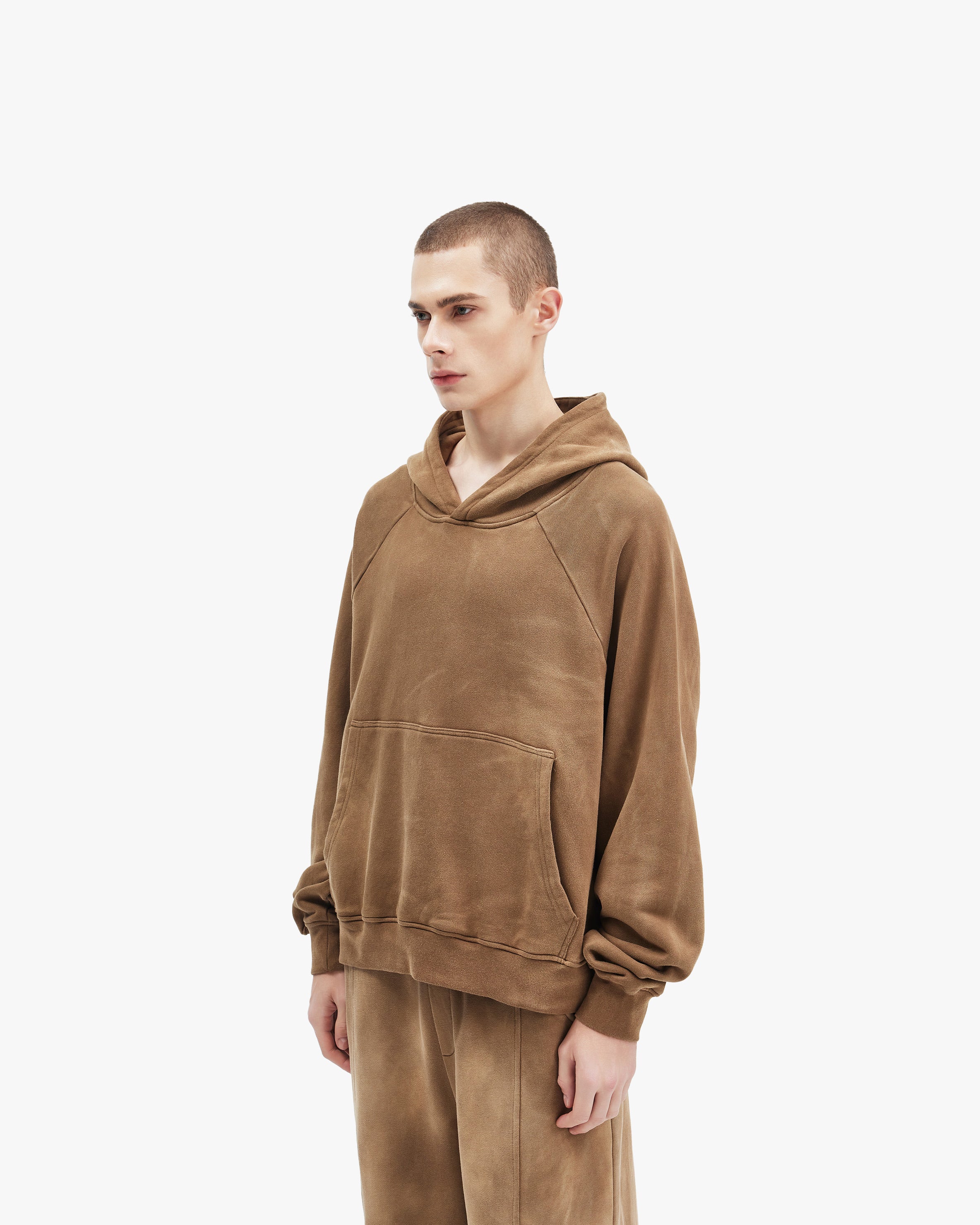 FADED WASH HOODIE BEIGE - Image 4