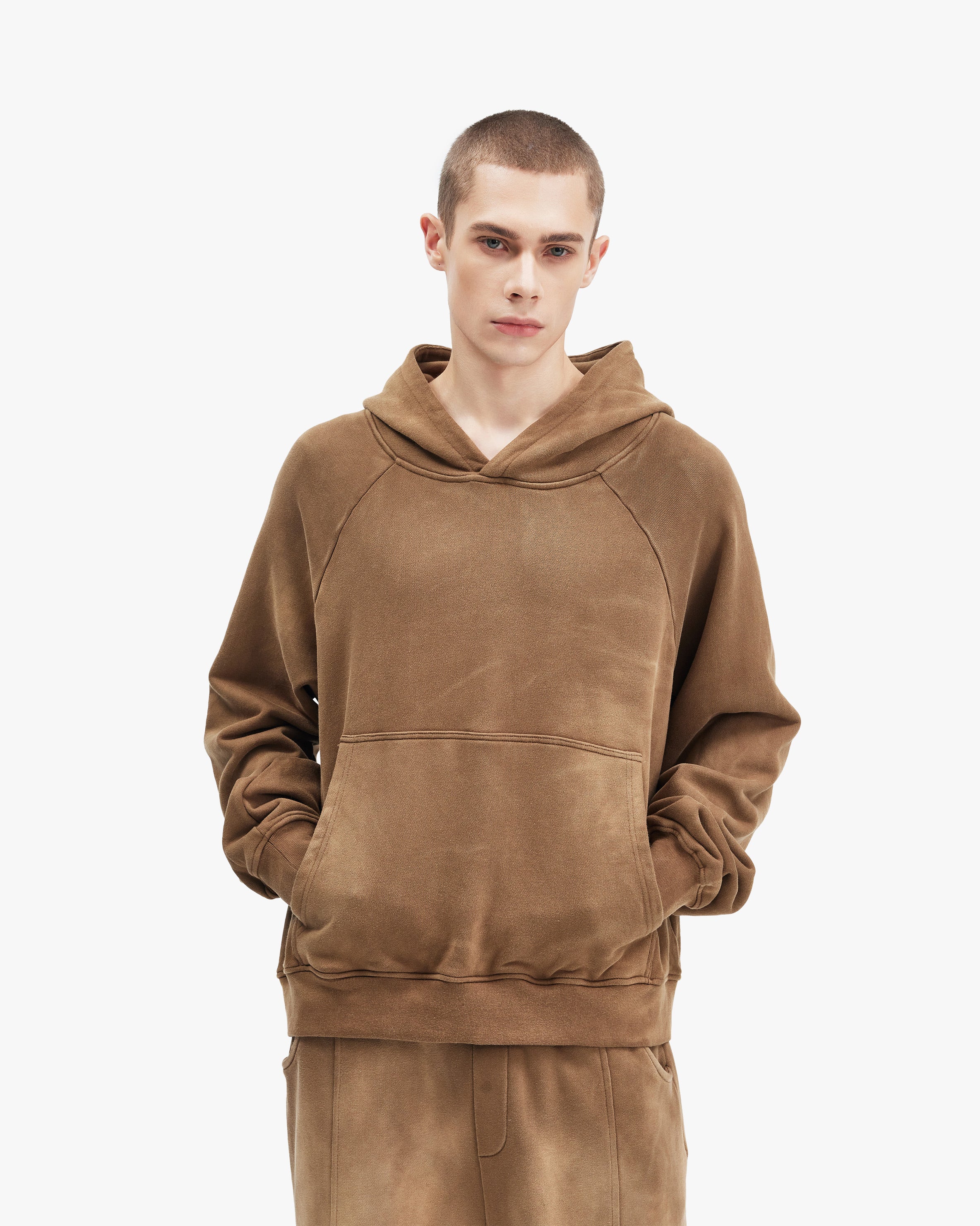 FADED WASH HOODIE BEIGE - Image 8