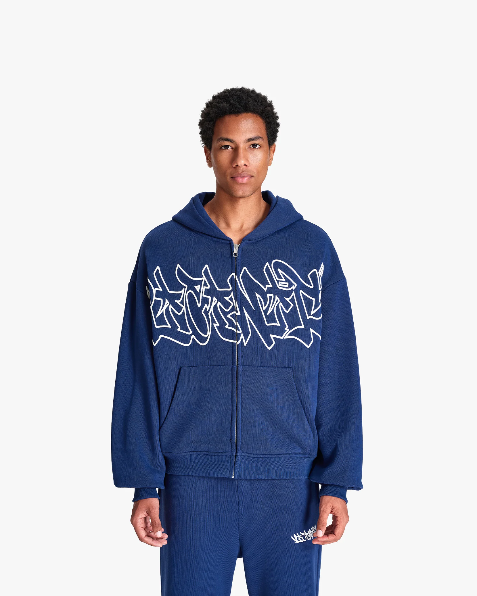 GRAFFITI ZIP-HOODIE BLUE - Image 3