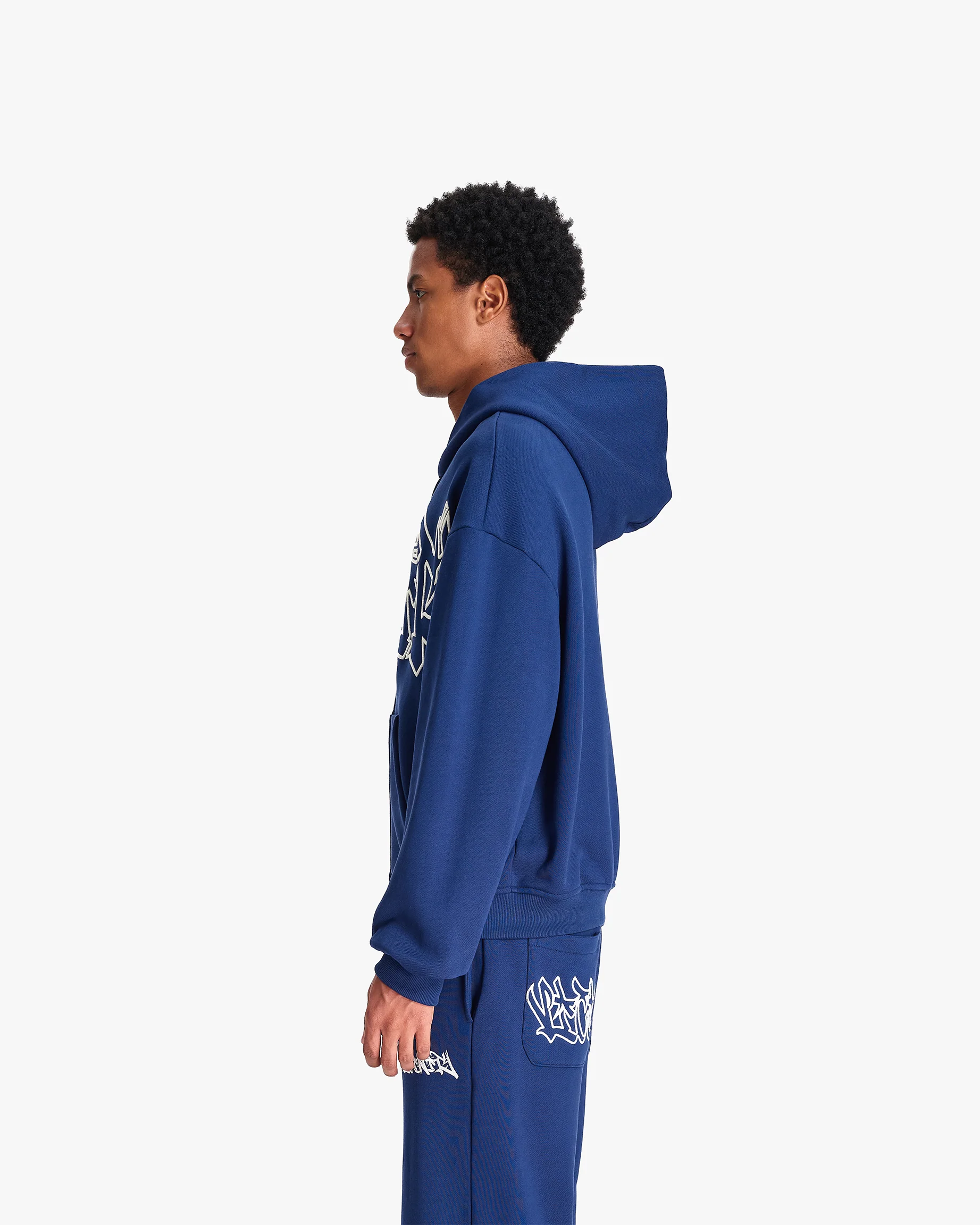 GRAFFITI ZIP-HOODIE BLUE - Image 5