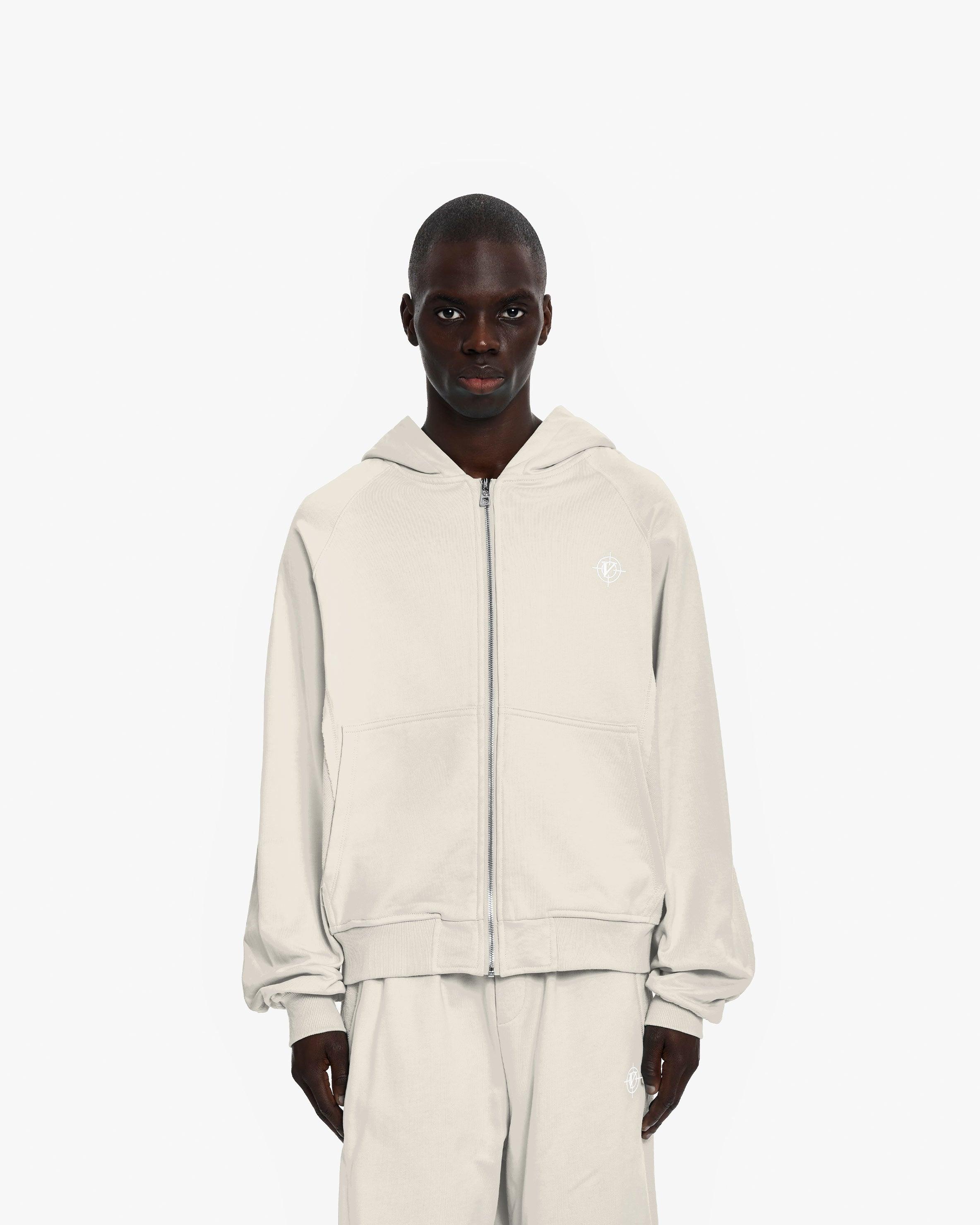 INSIDE OUT ZIP HOODIE BEIGE (OLD SIZING) - Image 2