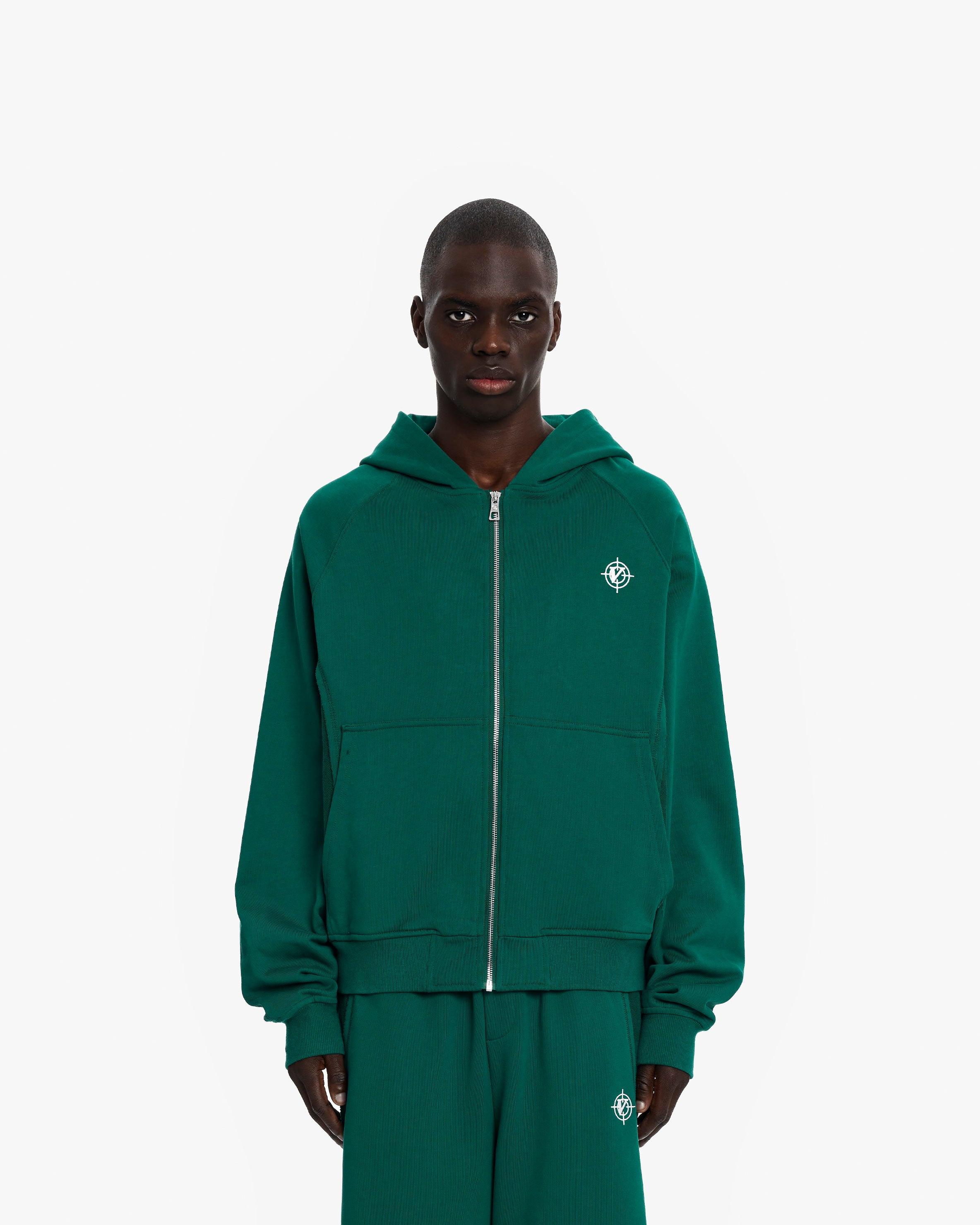 INSIDE OUT ZIP HOODIE FORREST GREEN - Image 2