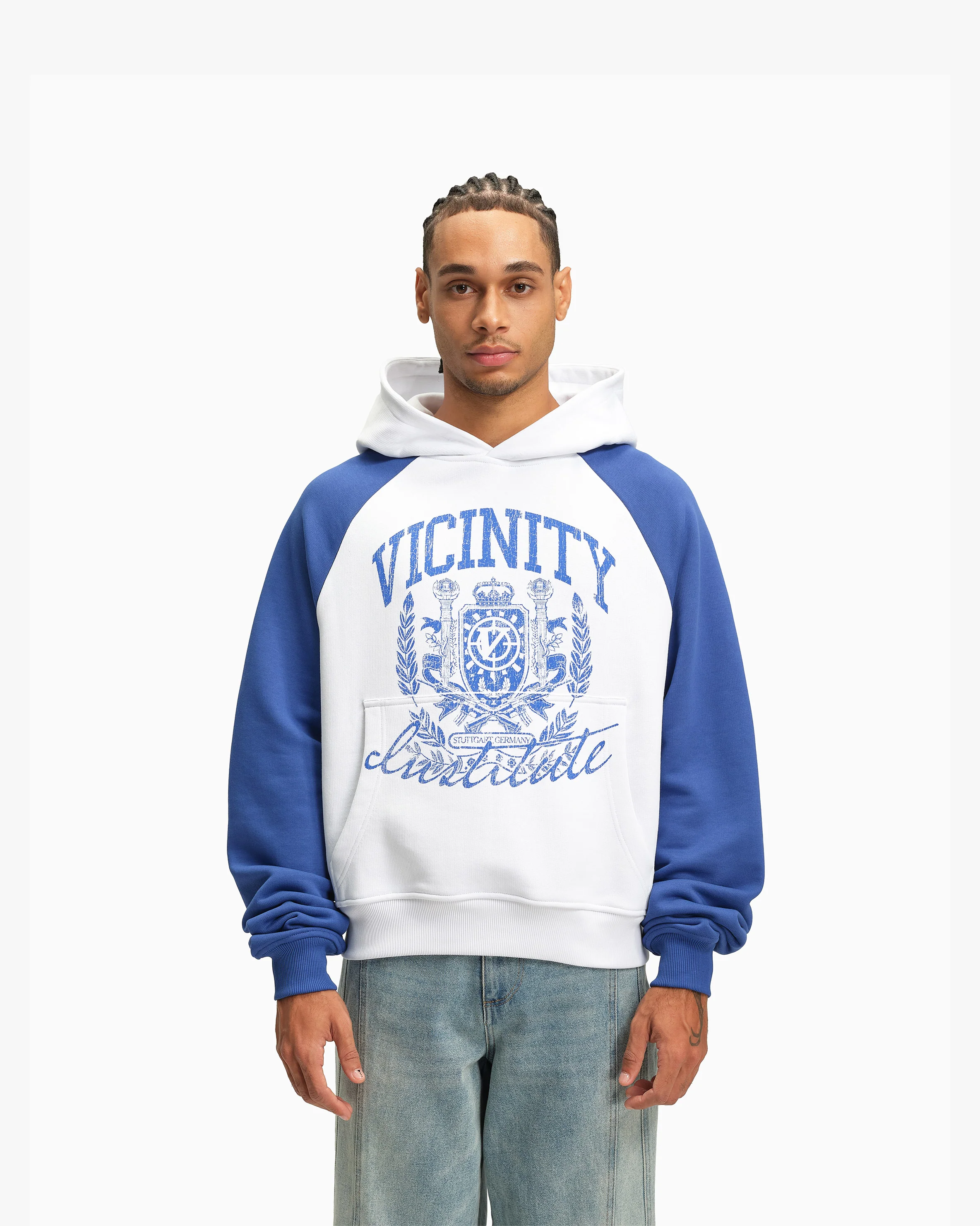INSTITUTE HOODIE WHITE/BLUE - Image 3