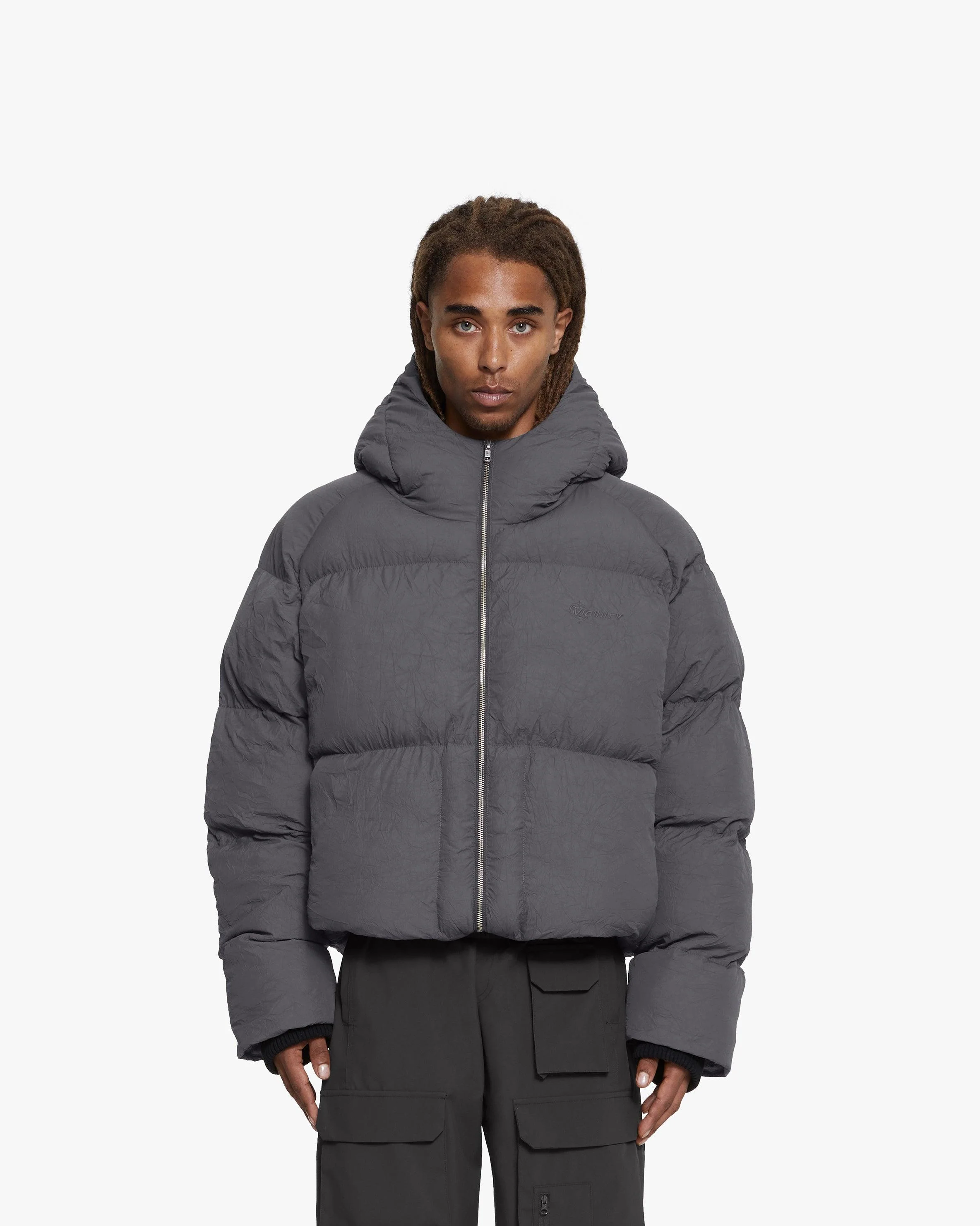PUFFER JACKET DARK GREY - Image 3