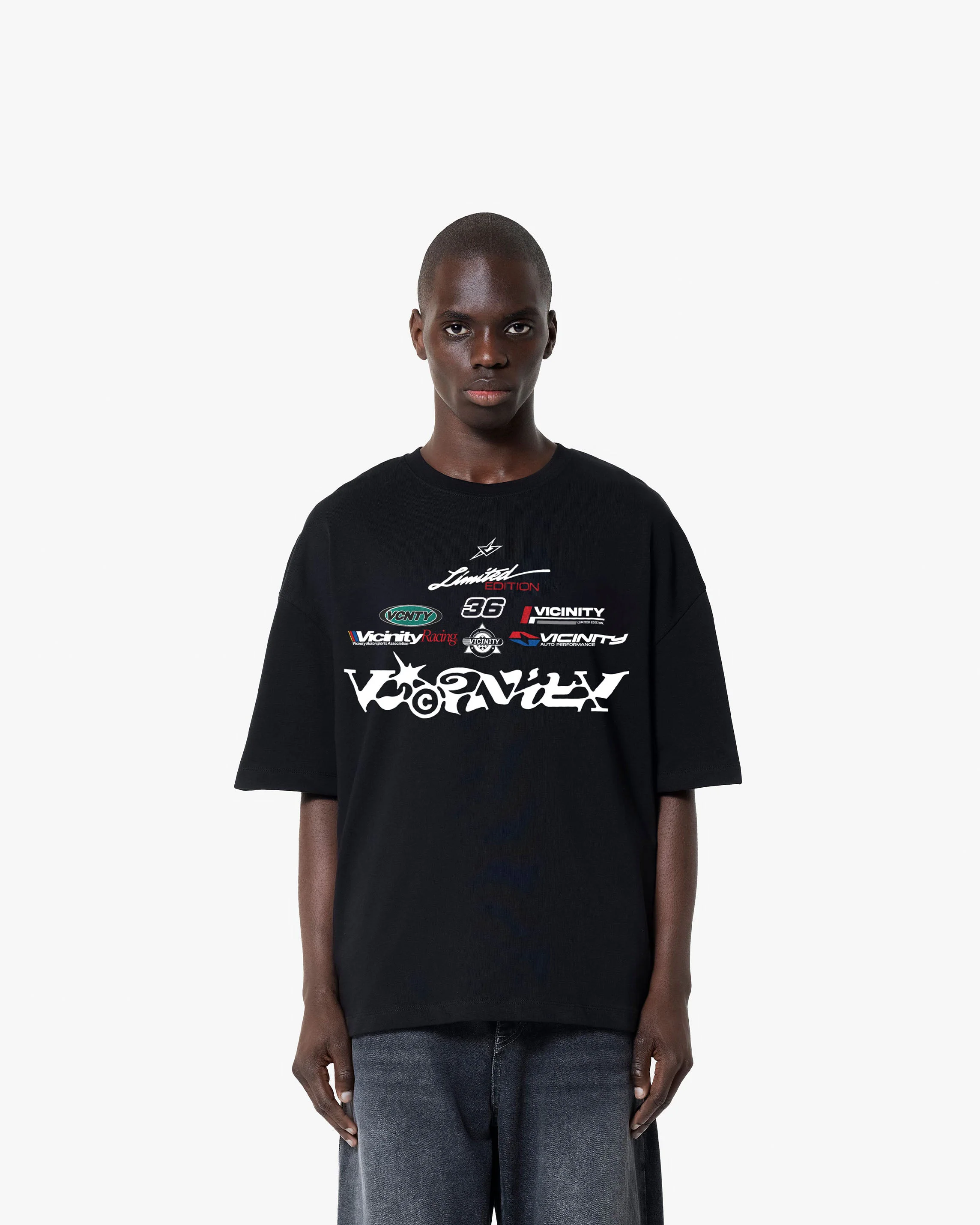 RACING LOGOS TEE BLACK - Image 3
