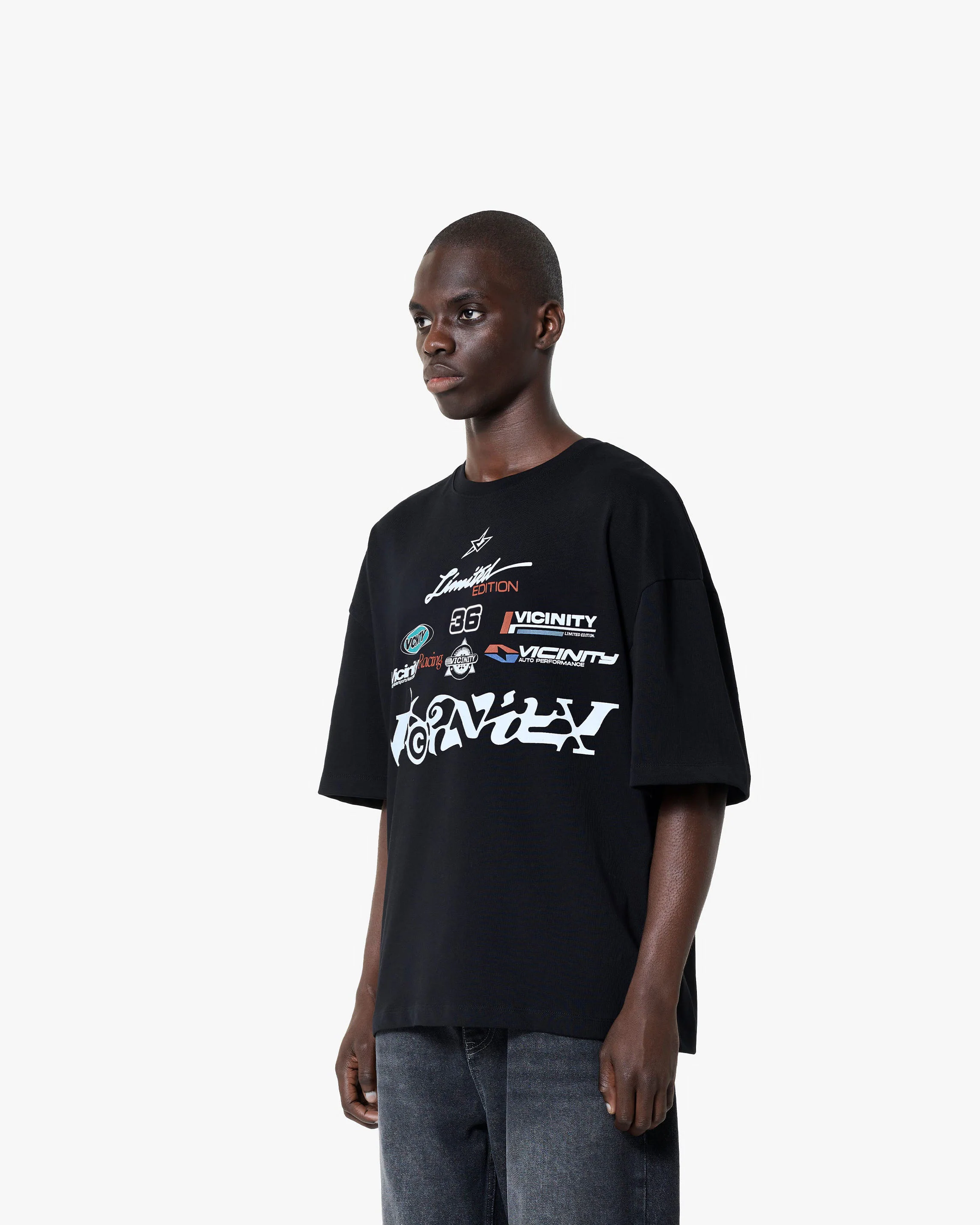 RACING LOGOS TEE BLACK - Image 5