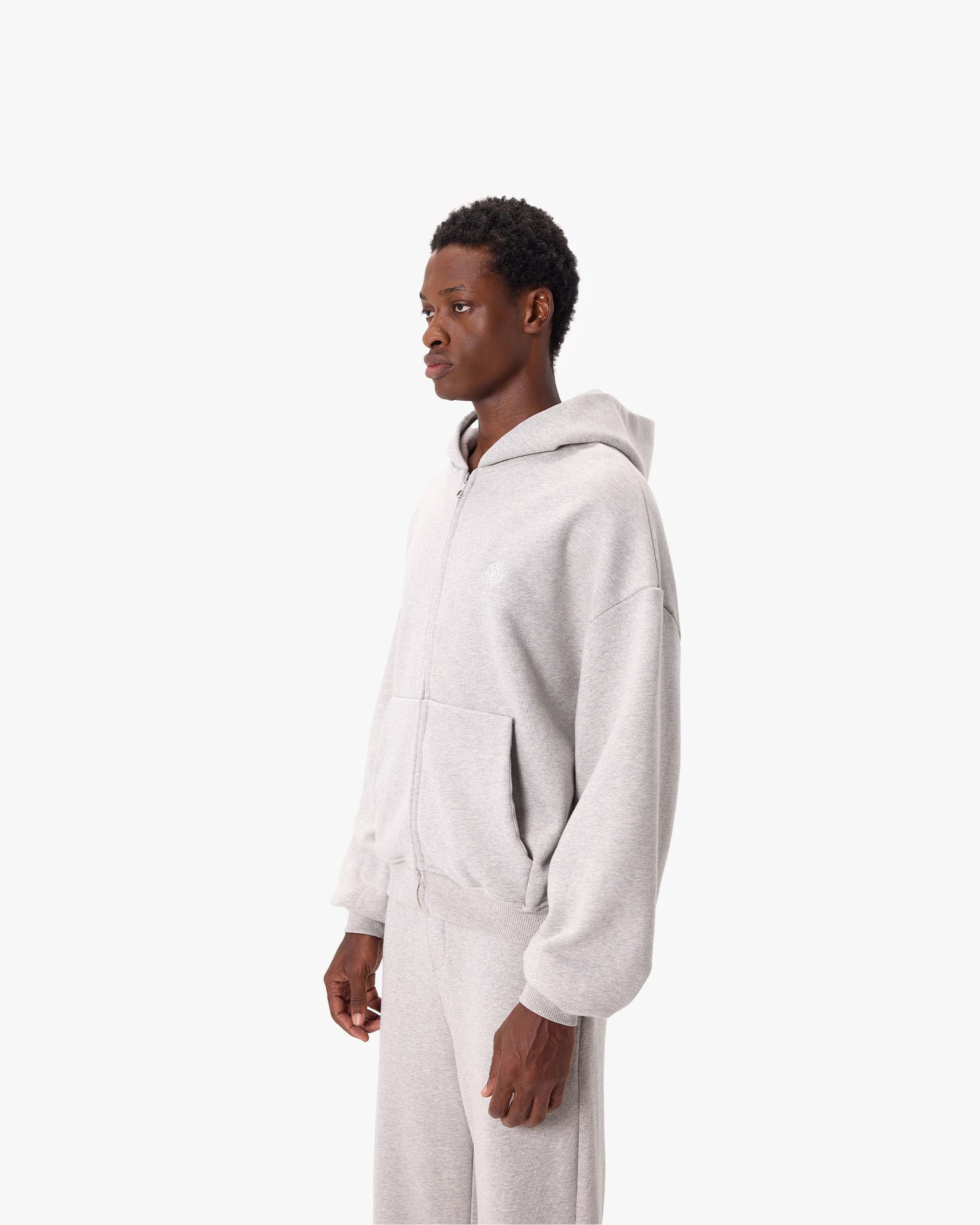 SOFTS ZIP-HOODIE GREY MELANGE - Image 4