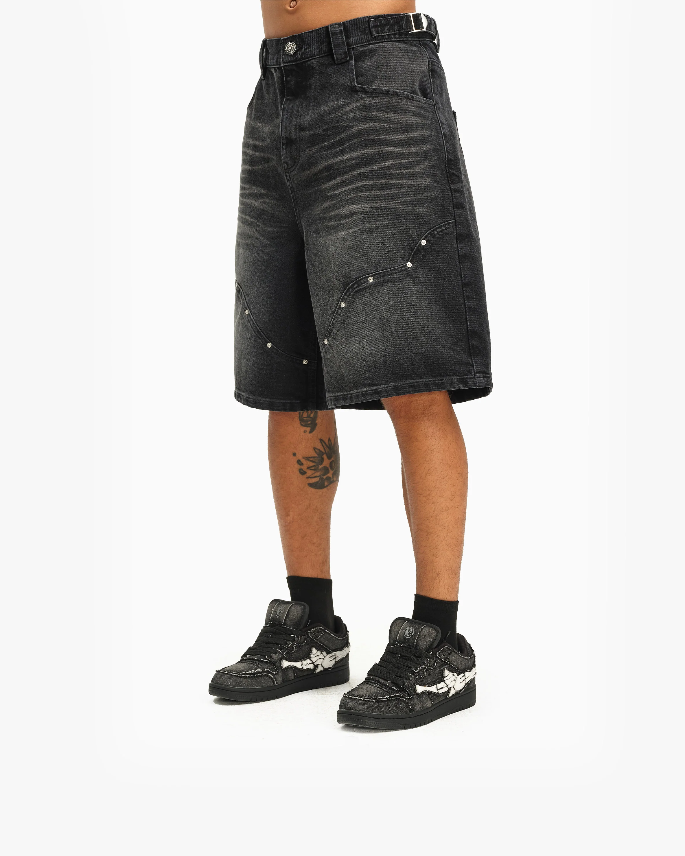 WILD SOUTH DENIM JORTS COAL - Image 4