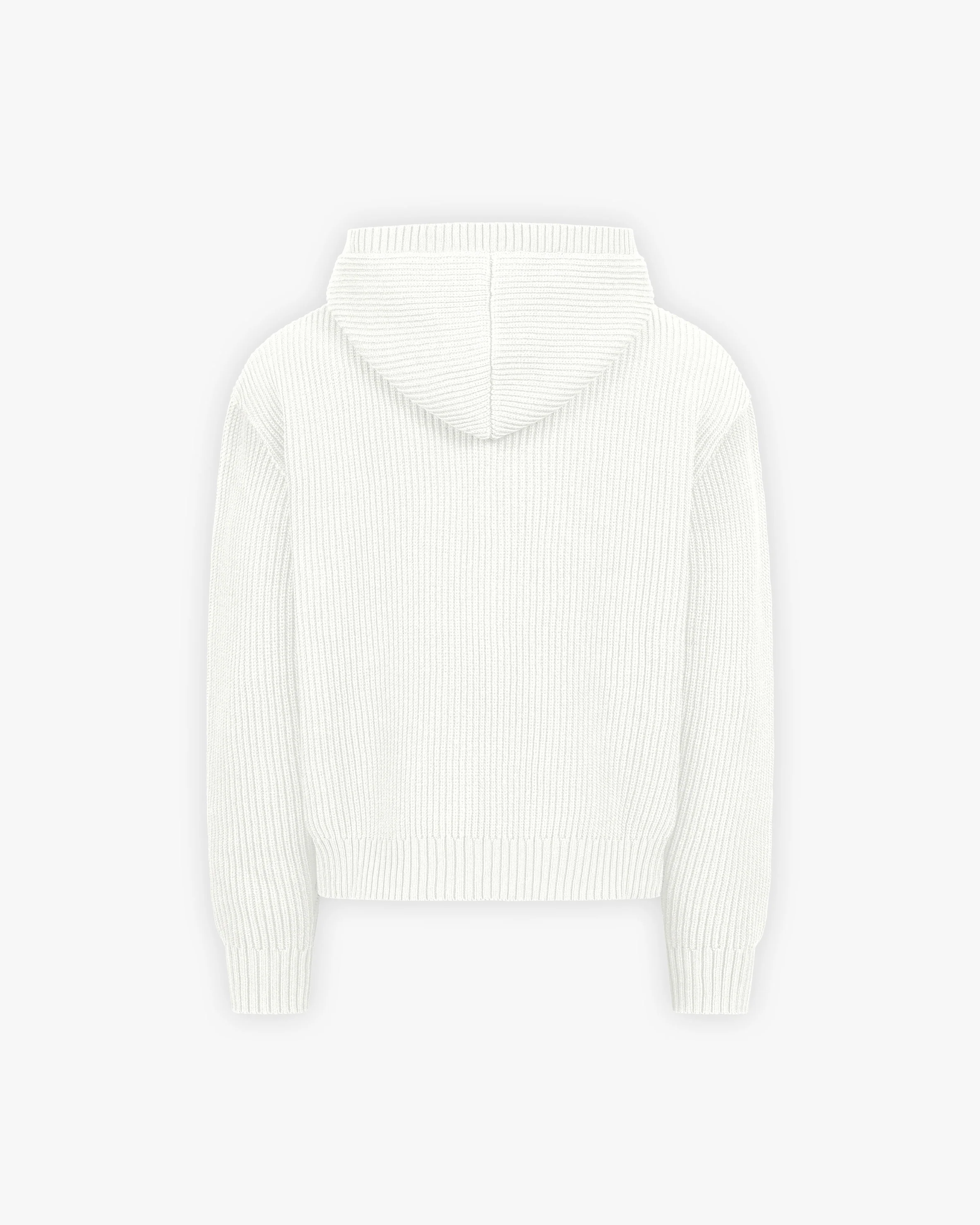 V-LOGO KNIT ZIP HOODIE WHITE - Image 3