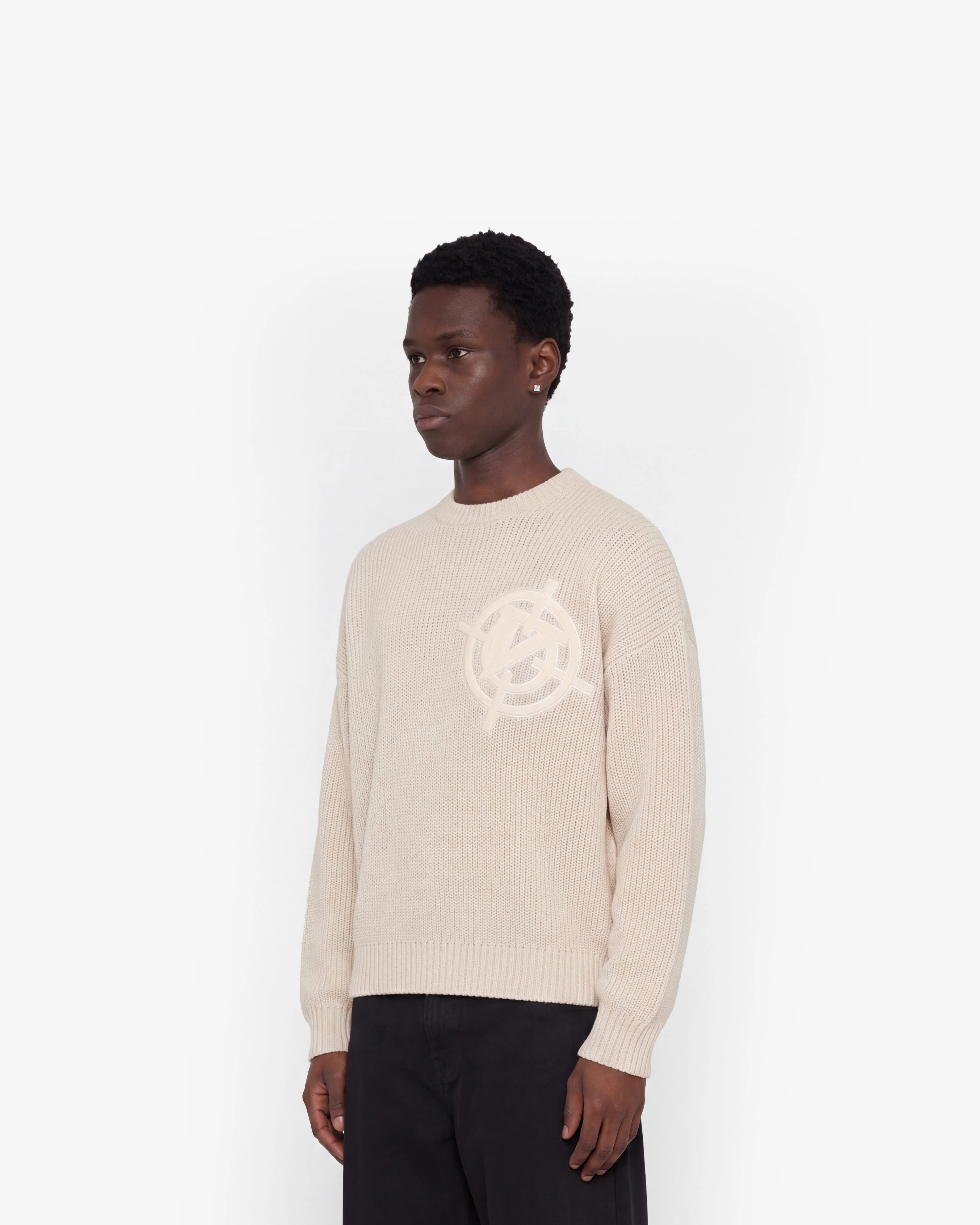 V-LOGO KNITWEAR BEIGE - Image 4