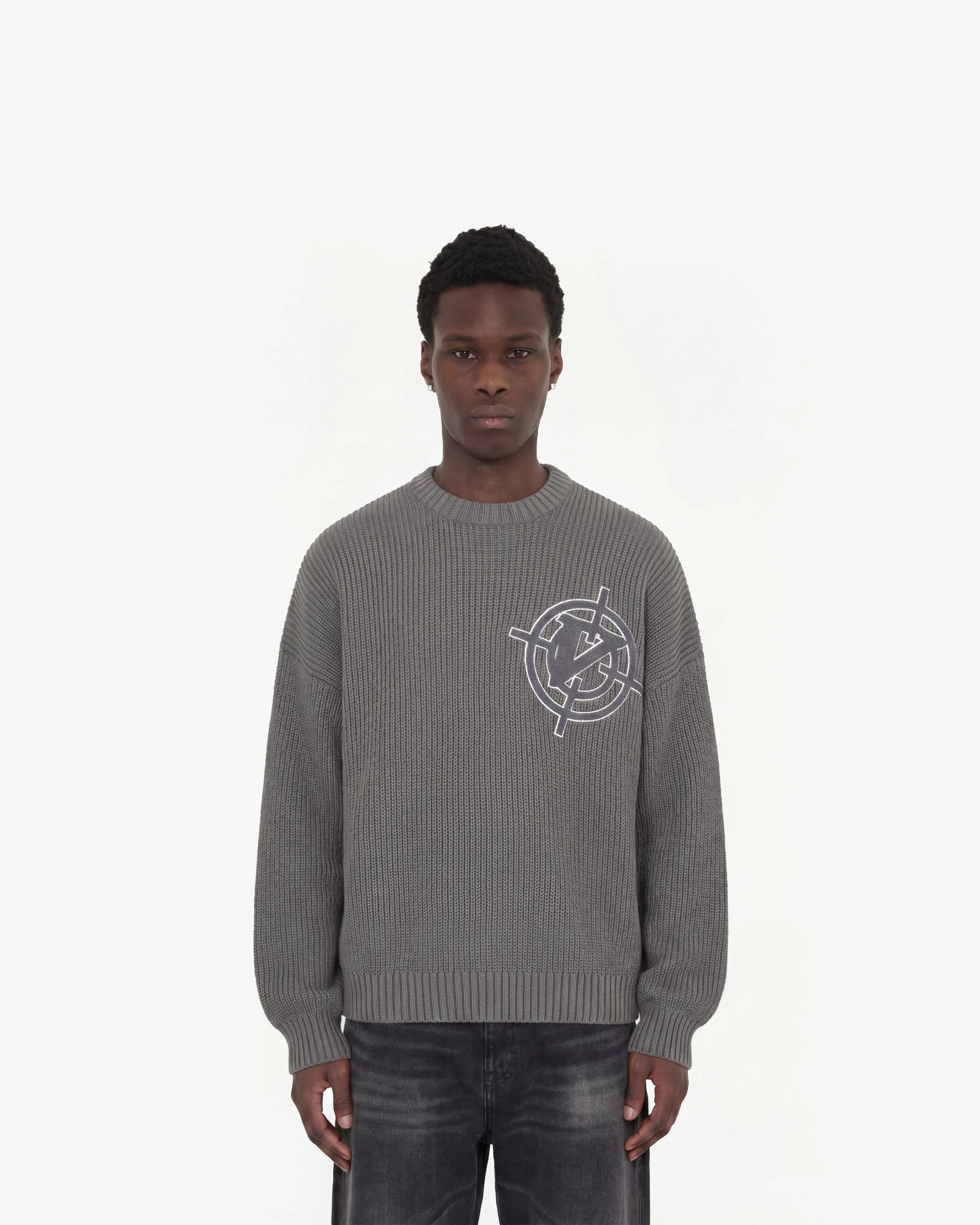 V-LOGO KNITWEAR DARK GREY - Image 2