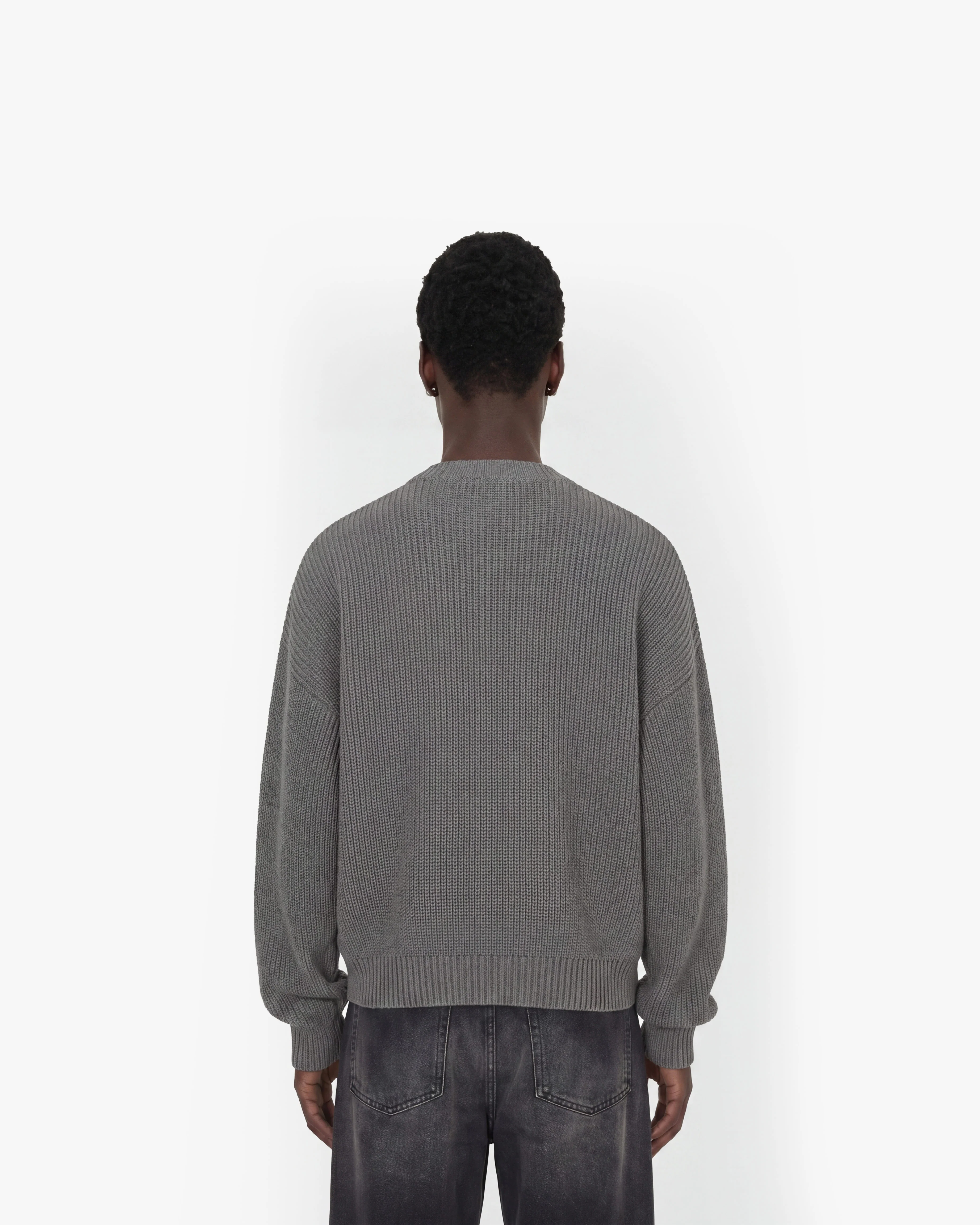 V-LOGO KNITWEAR DARK GREY - Image 6