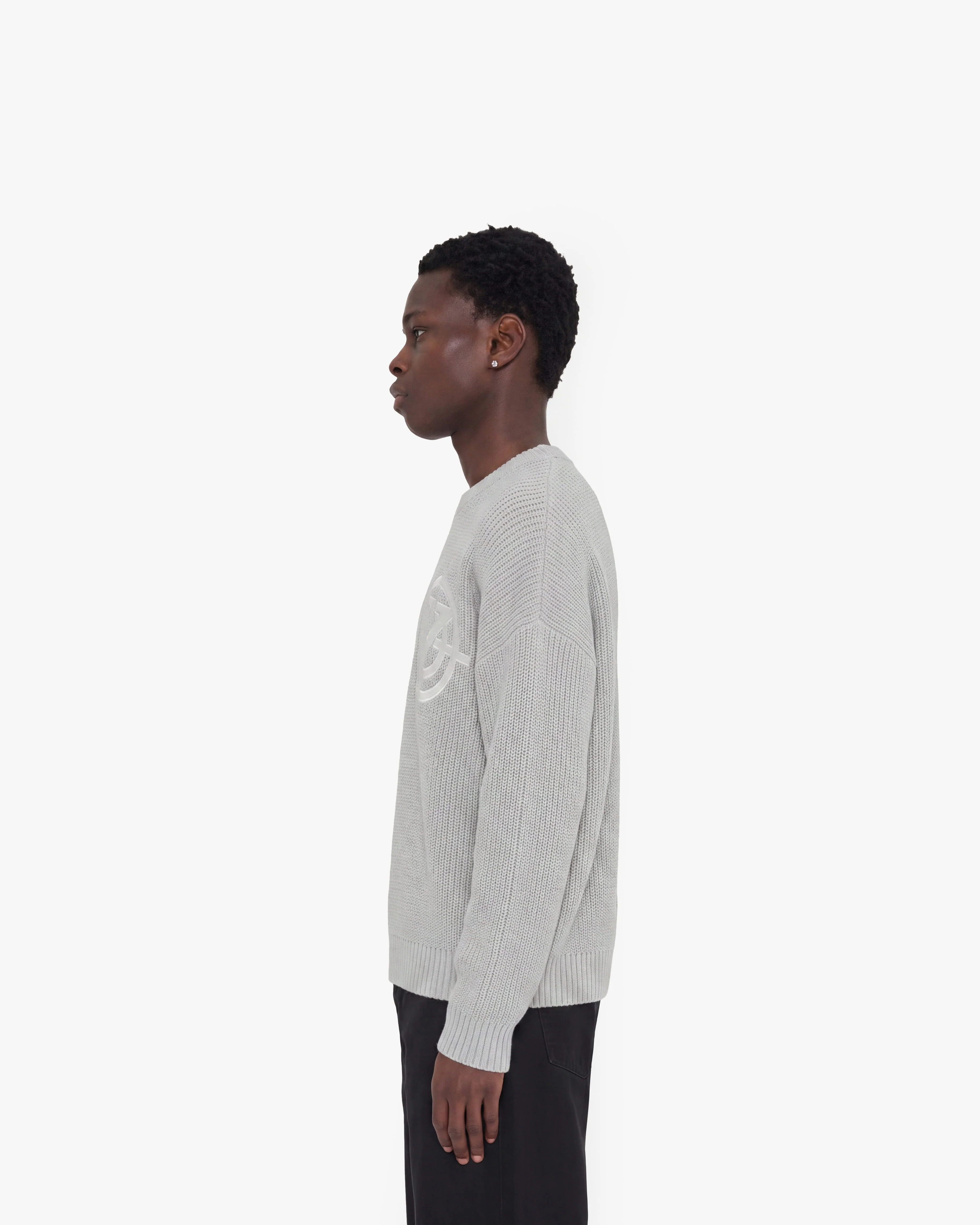 V-LOGO KNITWEAR LIGHT GREY - Image 5