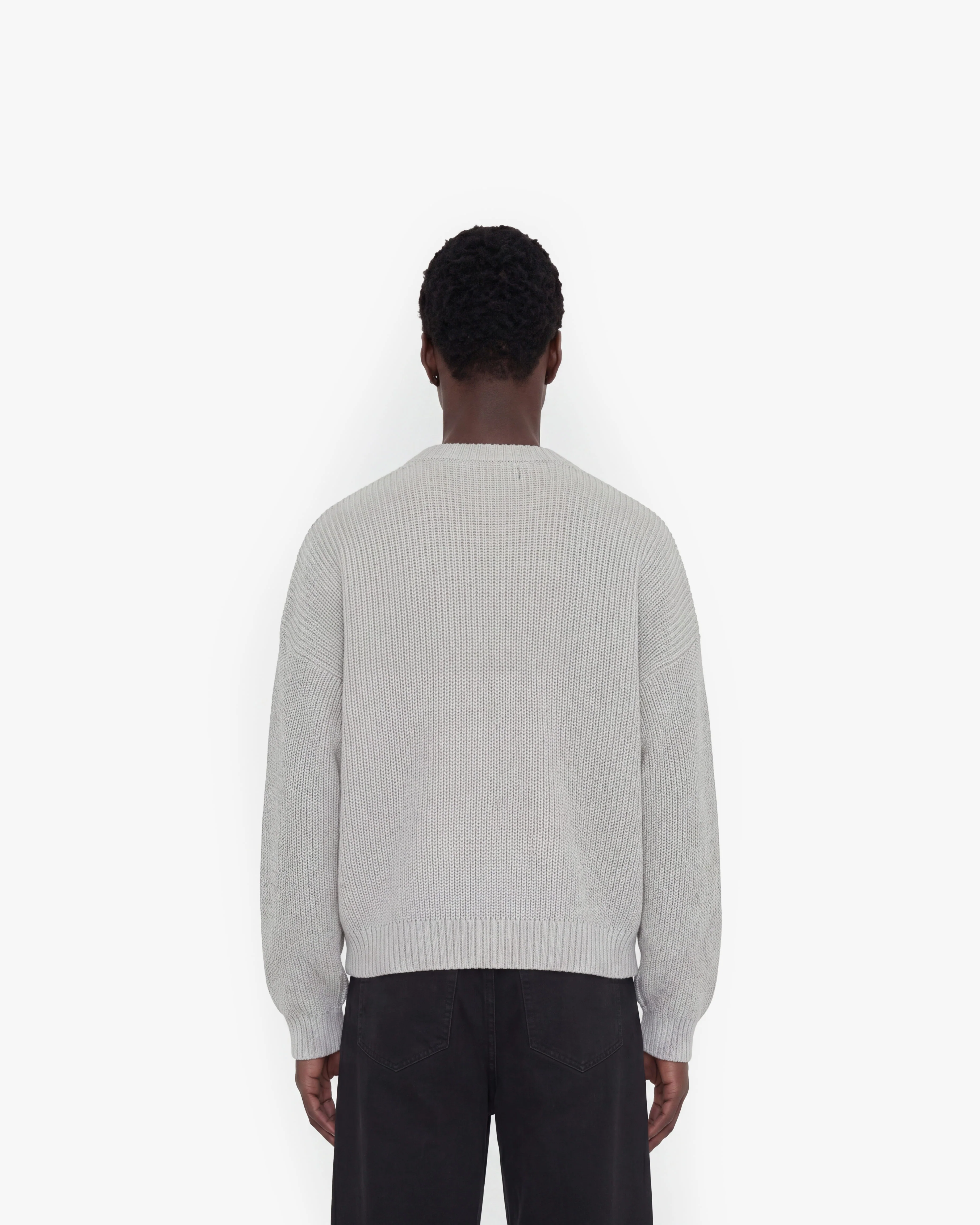 V-LOGO KNITWEAR LIGHT GREY - Image 6