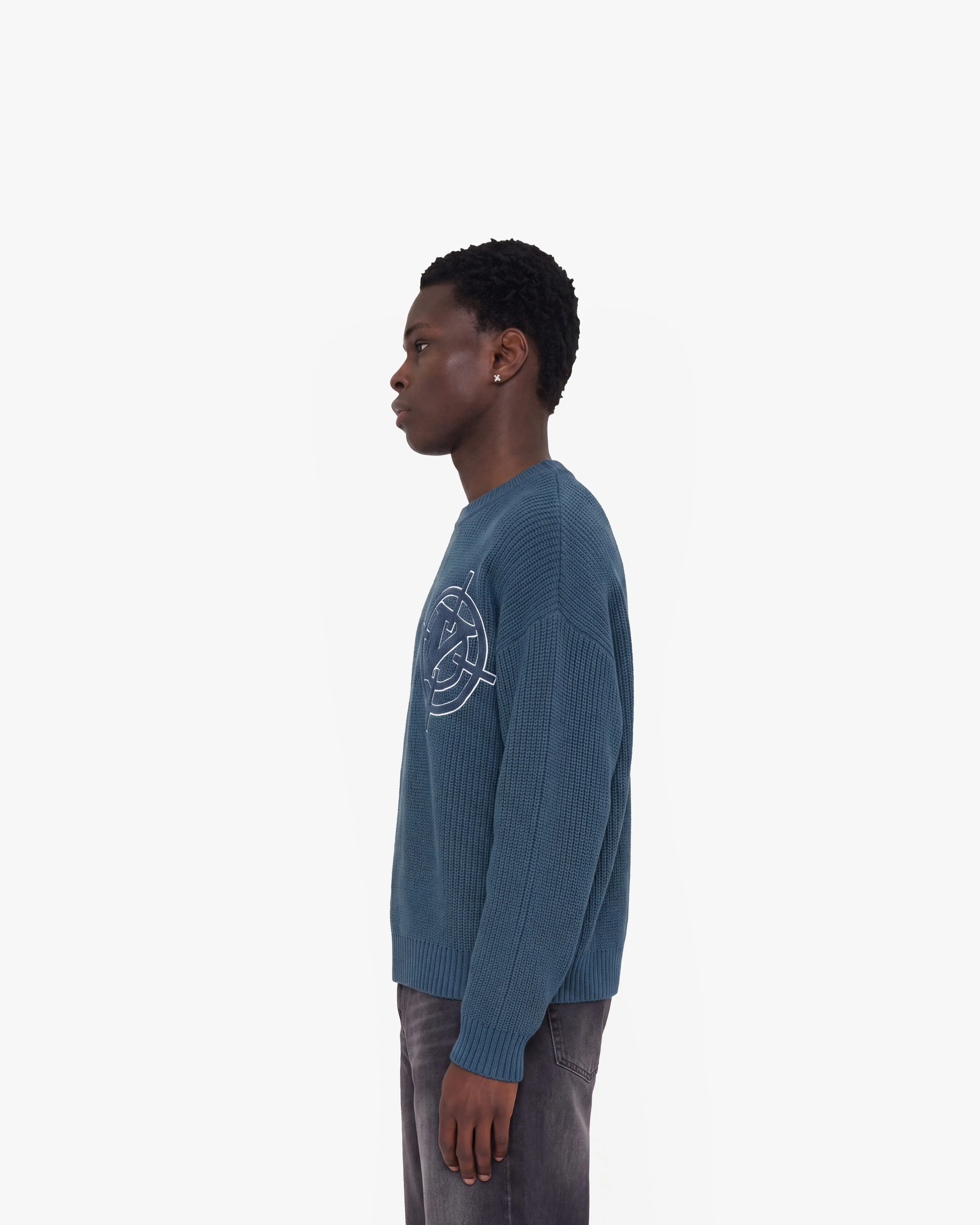 V-LOGO KNITWEAR MIDNIGHT BLUE - Image 5