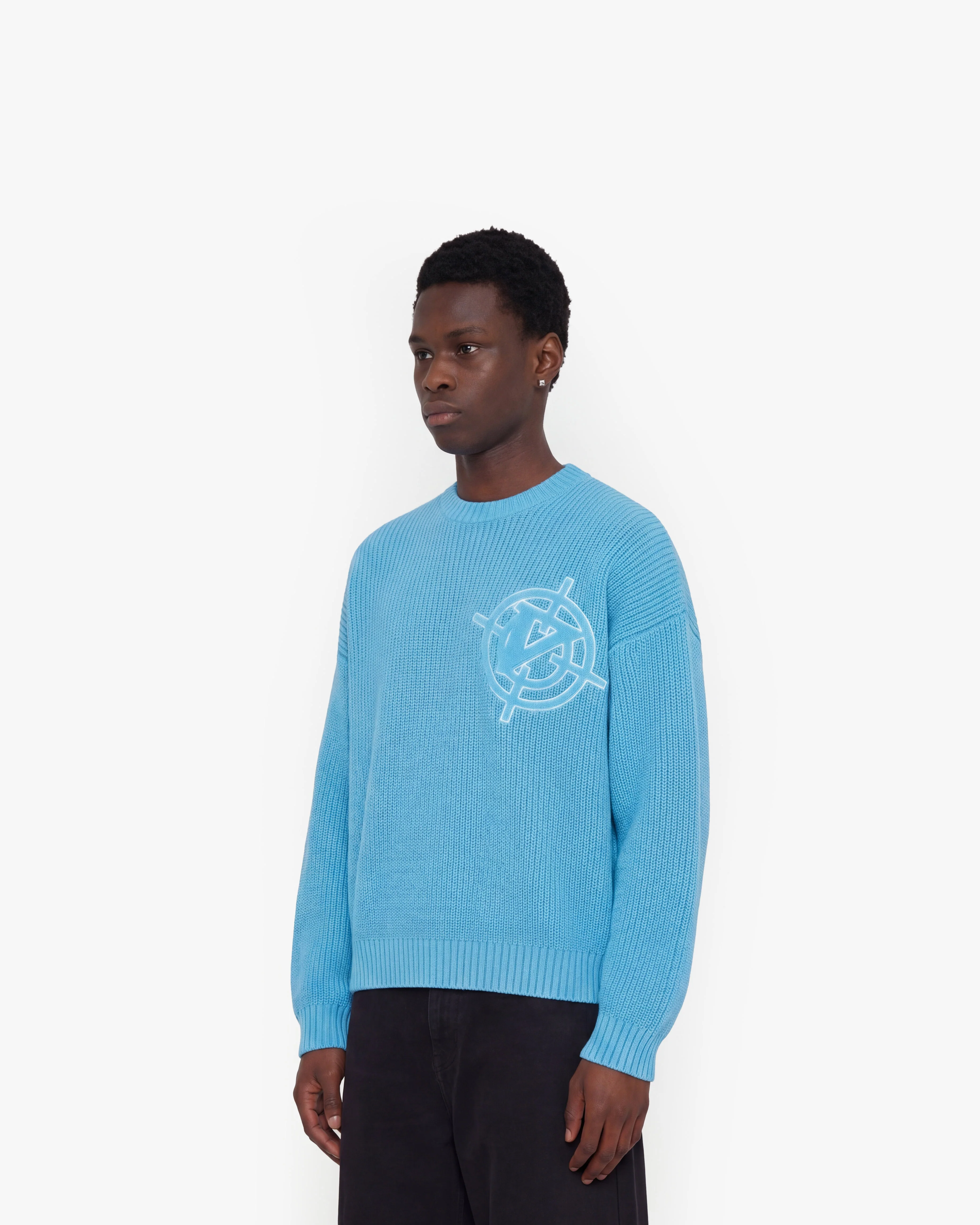 V-LOGO KNITWEAR SKY BLUE - Image 4