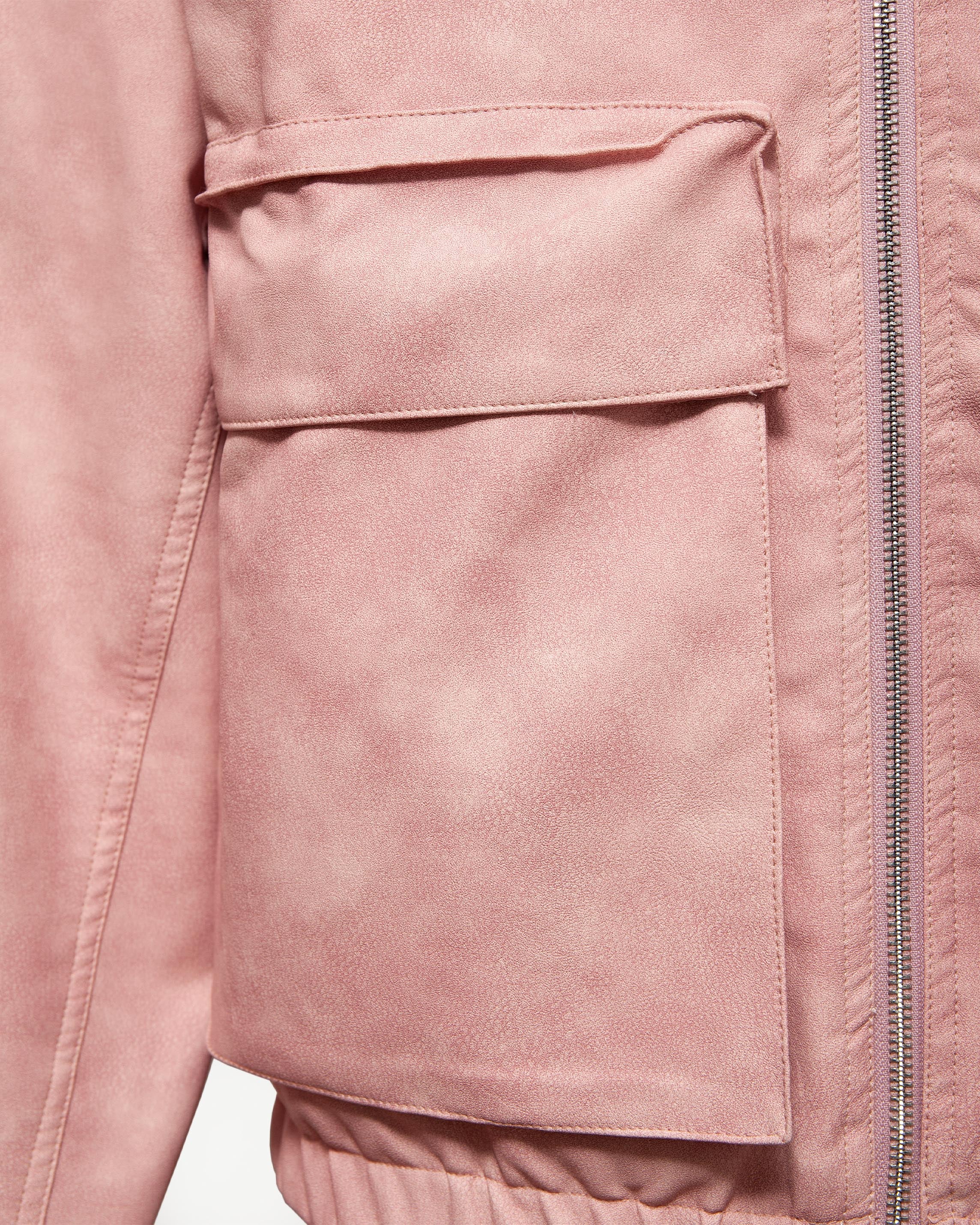 SCRIPT LOGO LEATHER JACKET VINTAGE PINK - Image 11