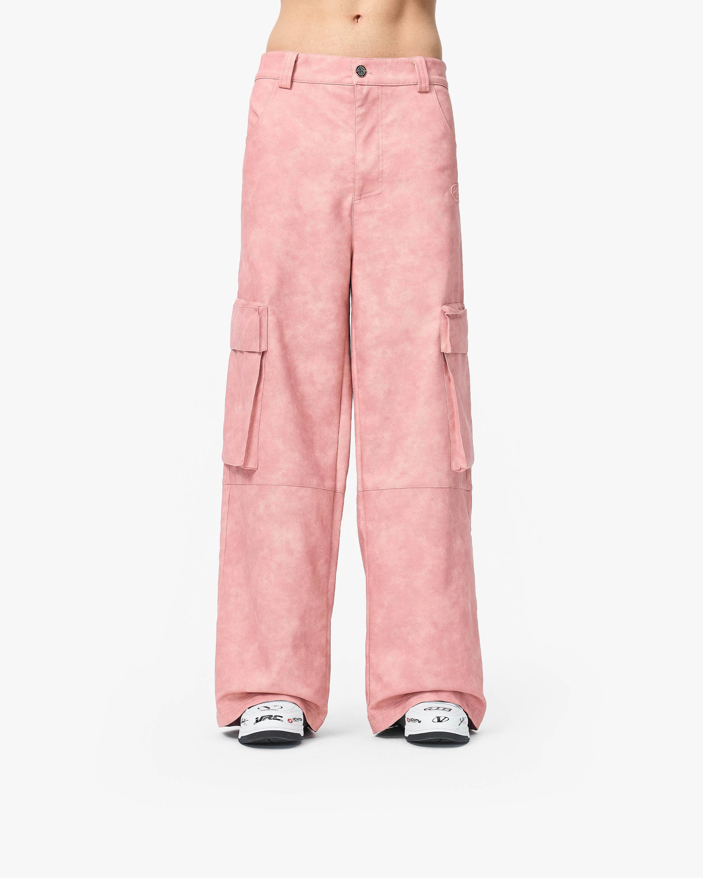 SCRIPT LOGO LEATHER PANTS VINTAGE PINK - Image 2